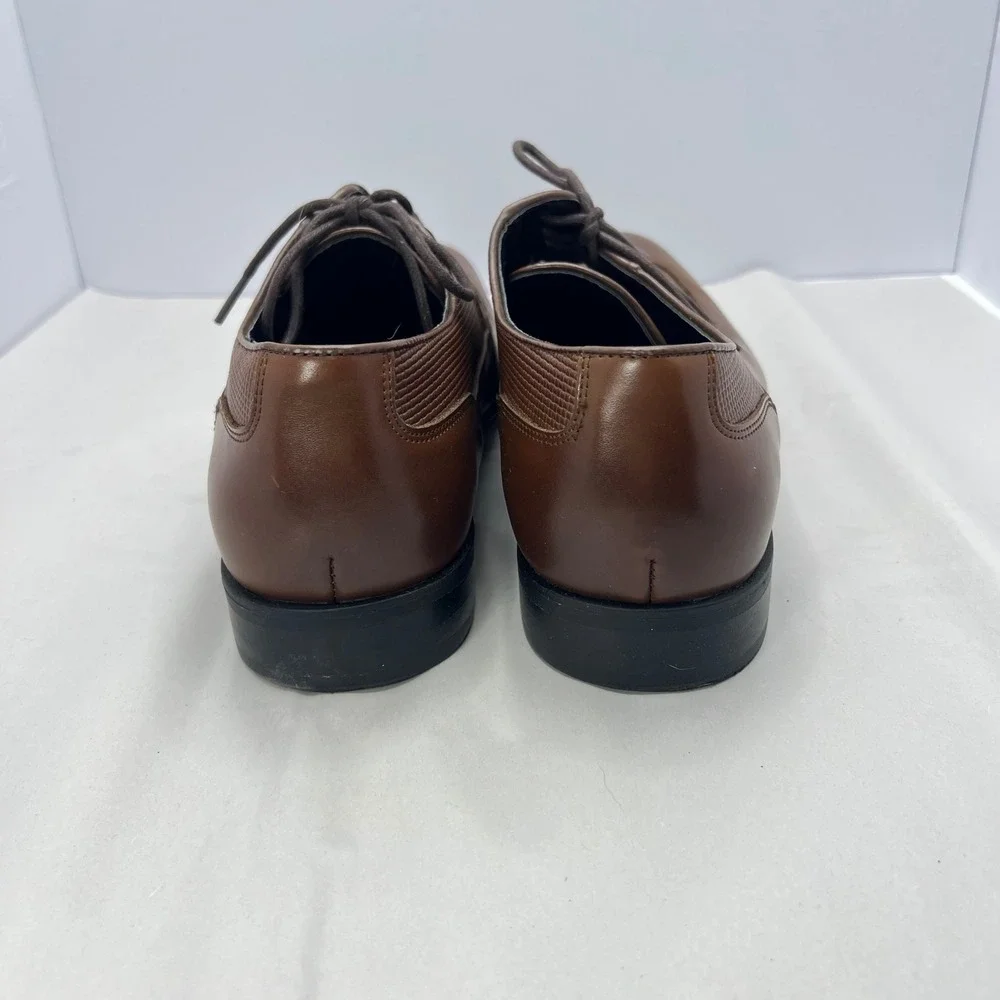 Michael Strahan Brown Dress Shoes Men 11 MS Pacific Wingtip Oxfords Preppy Laces